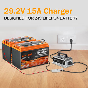 Enjoybot 29.2V 15A Mountable Dual-Purpose LiFePO4 Lithium Battery Charger Waterproof